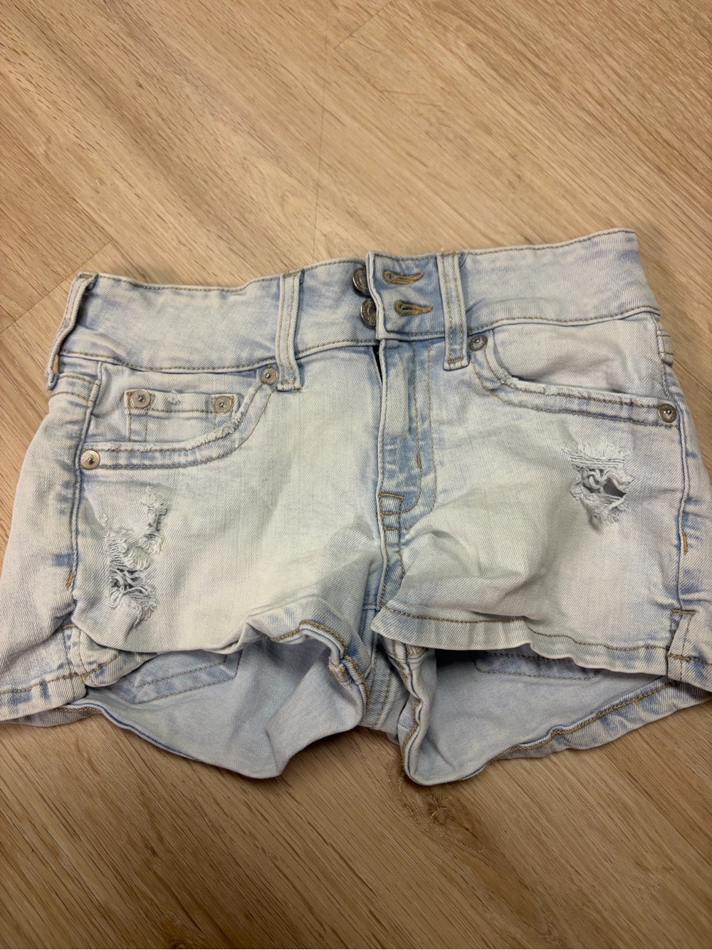 Light Wash Distressed Women’s Denim Shorts